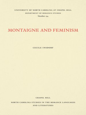 cover image of Montaigne and Feminism
